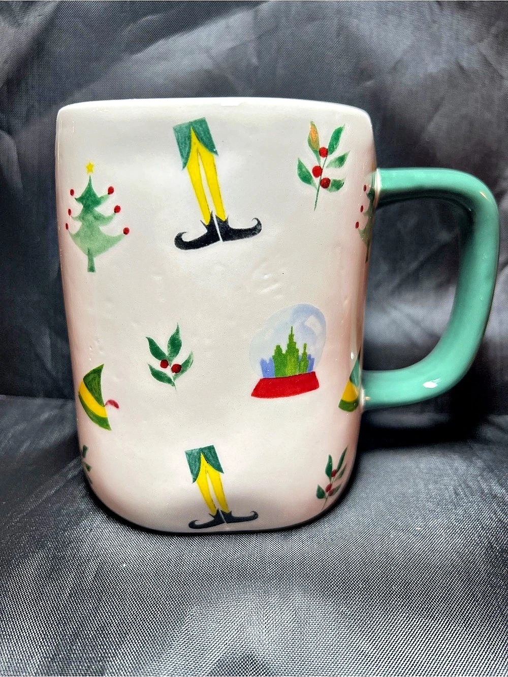 Rae Dunn Buddy the Elf Holiday Mug White & Green